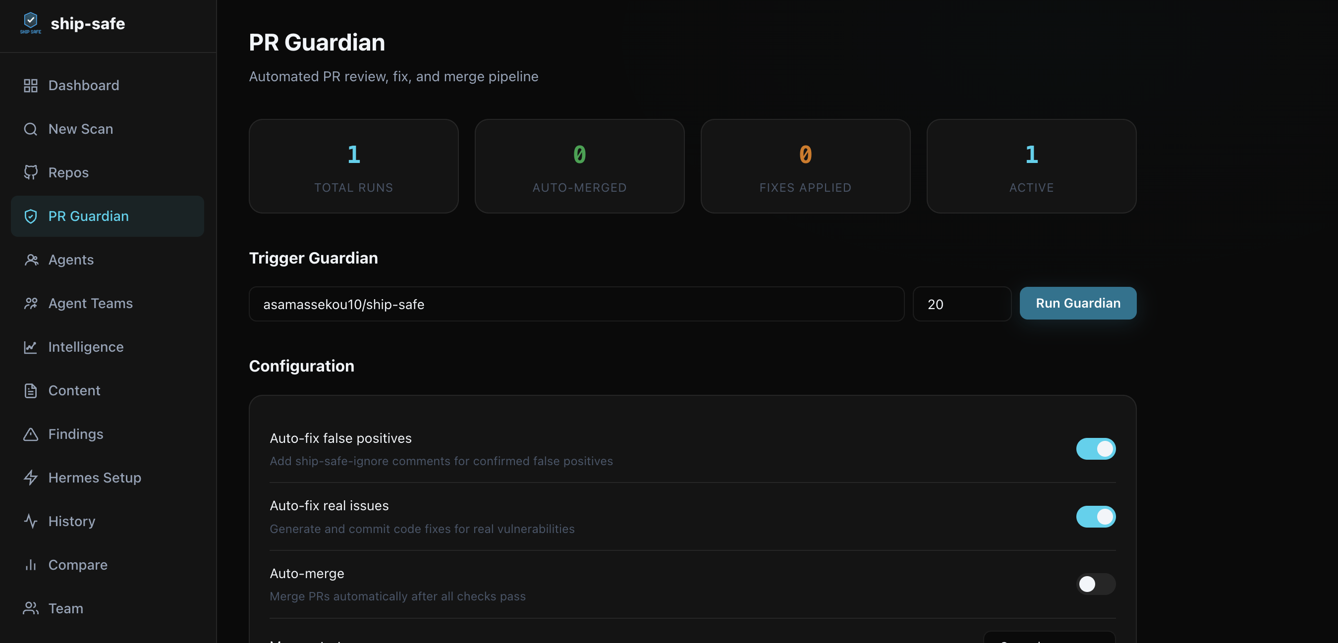 Ship Safe PR Guardian configuration